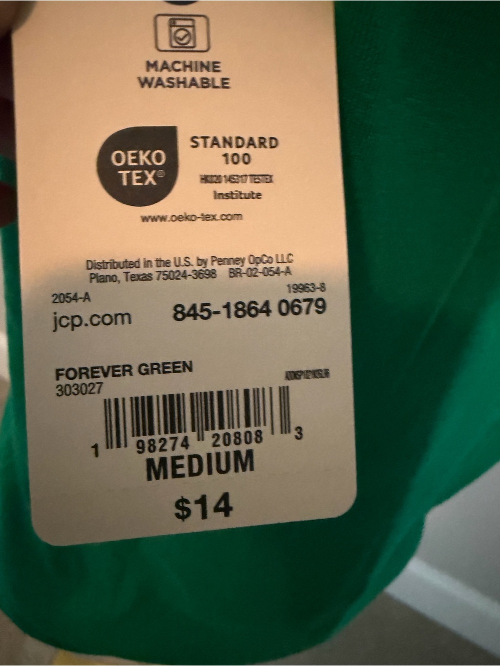 2 shirts. St. John's Bay Short Sleeve Crew Neck Top - Fuchsia & Green - Picture 8 of 8